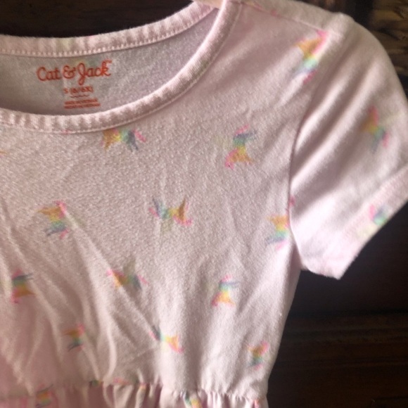 Cat & Jack pink rainbow unicorn dress with pockets in size S (6/6x) - Picture 2 of 4